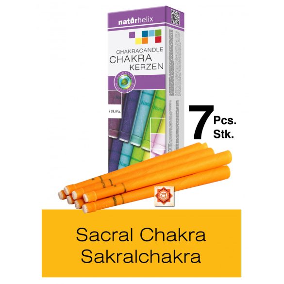 Candele Chakra - Chakra Sacrale Naturhelix / Arancione, 7pz/cf