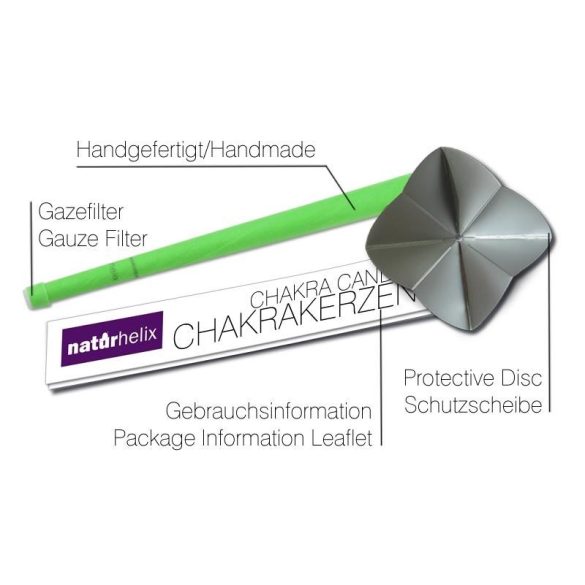 Naturhelix Chakrakerzen - Herzchakra / Grün, 7er-Packung