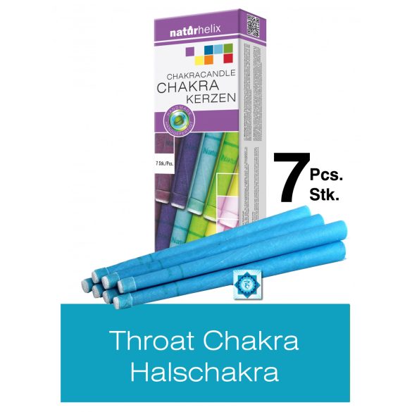 Naturhelix Chakrakerzen - Halschakra / Hellblau, 7er-Packung