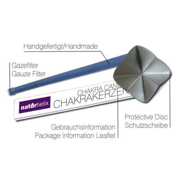 Naturhelix Chakrakerzen - Stirnchakra / Dunkelblau, 7er-Packung