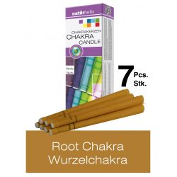 Naturhelix Chakrakerzen - Wurzelchakra / Braun, 7er-Packung