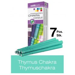   Naturhelix Chakrakerzen - Thymuschakra / Türkis, 7er-Packung