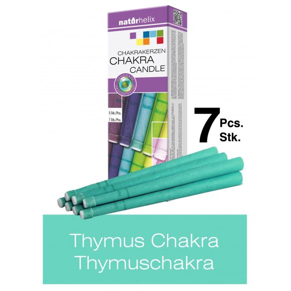 Naturhelix Chakrakerzen - Thymuschakra / Türkis, 7er-Packung