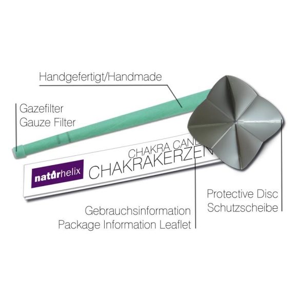 Naturhelix Chakrakerzen - Thymuschakra / Türkis, 7er-Packung